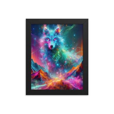 Alpen und Wolf: Lebendige Farben und schimmernde Lichtpartikel (AN) - Premium Poster mit Rahmen xxx yyy zzz 20.3 x 25.4 cm