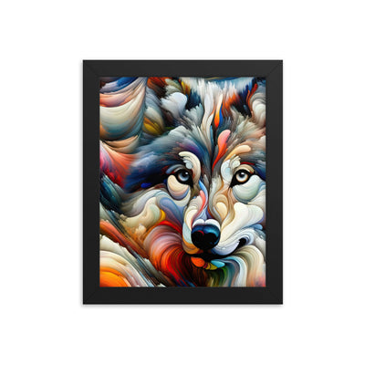 Abstrakte Kunst der Alpen mit einem Wolf. Chaotischer Tanz aus Farben und Formen. Surreale Landschaft (AN) - Enhanced Matte Paper Framed xxx yyy zzz 20.3 x 25.4 cm