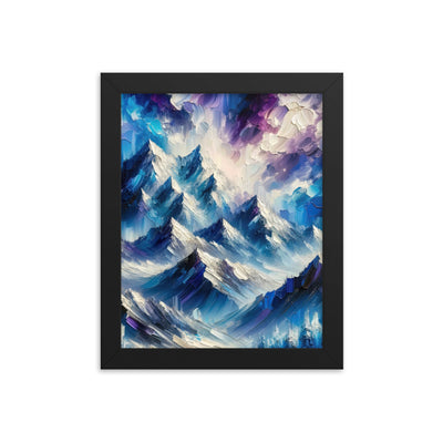 Alpenabstraktion mit dramatischem Himmel in Öl - Premium Poster mit Rahmen berge xxx yyy zzz 20.3 x 25.4 cm
