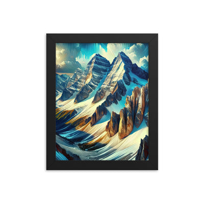 Majestätische Alpen in zufällig ausgewähltem Kunststil - Premium Poster mit Rahmen berge xxx yyy zzz 20.3 x 25.4 cm