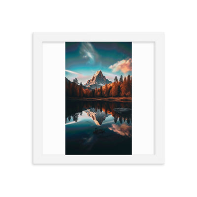 Bergsee, Berg und Bäume - Foto - Premium Poster mit Rahmen berge xxx 25.4 x 25.4 cm