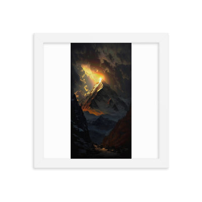 Himalaya Gebirge, Sonnenuntergang - Landschaft - Premium Poster mit Rahmen berge xxx 25.4 x 25.4 cm