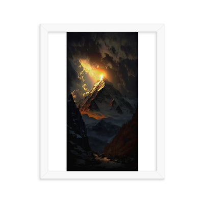 Himalaya Gebirge, Sonnenuntergang - Landschaft - Premium Poster mit Rahmen berge xxx 27.9 x 35.6 cm