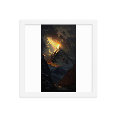 Himalaya Gebirge, Sonnenuntergang - Landschaft - Premium Poster mit Rahmen berge xxx 30.5 x 30.5 cm