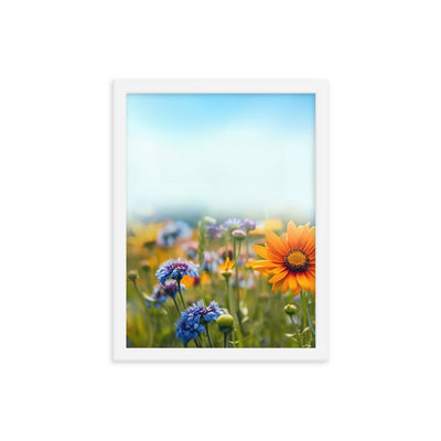 Foto von Blumen im Sonnenschein - Nahaufnahme - Premium Poster mit Rahmen camping xxx 30.5 x 40.6 cm