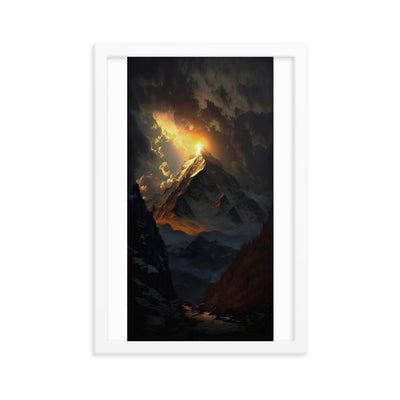 Himalaya Gebirge, Sonnenuntergang - Landschaft - Premium Poster mit Rahmen berge xxx 30.5 x 45.7 cm
