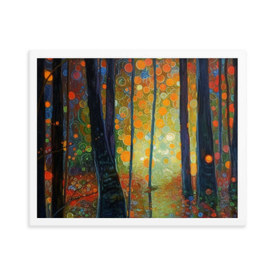 Wald voller Bäume - Herbstliche Stimmung - Malerei - Premium Poster mit Rahmen camping xxx 40.6 x 50.8 cm