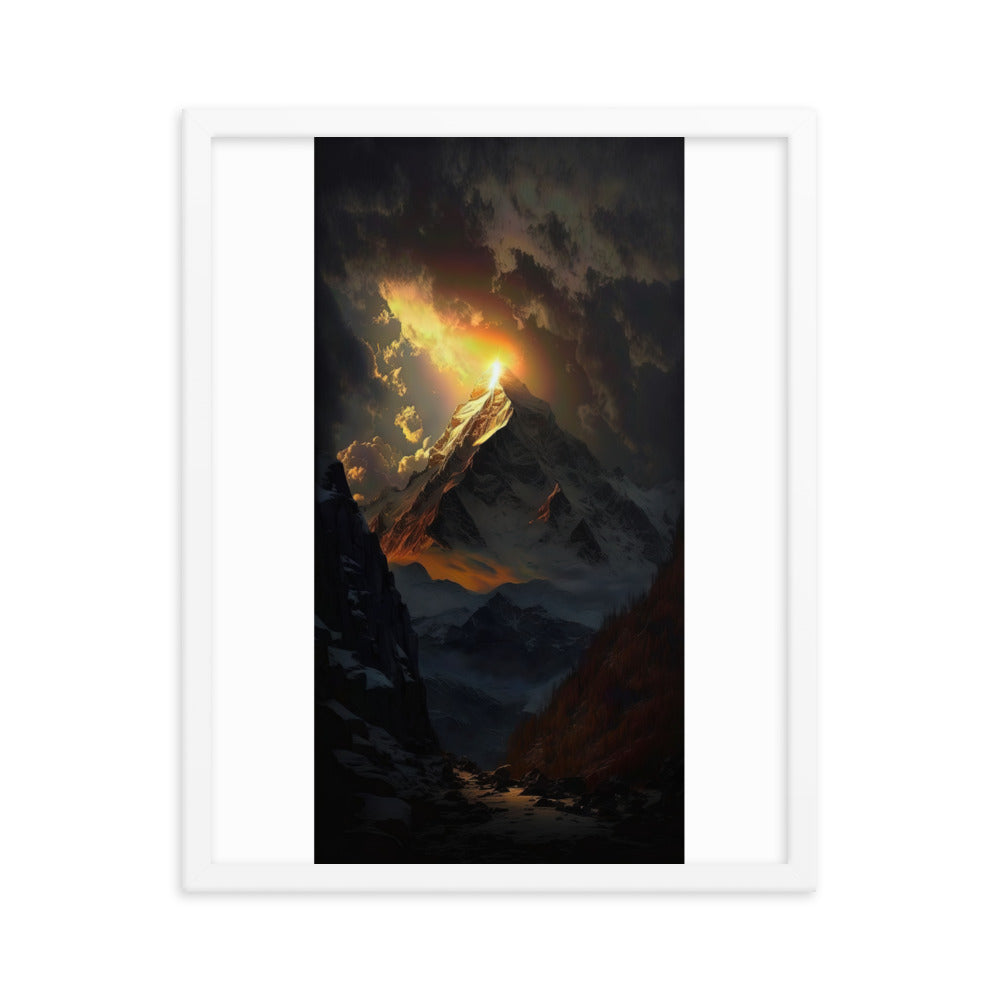 Himalaya Gebirge, Sonnenuntergang - Landschaft - Premium Poster mit Rahmen berge xxx 40.6 x 50.8 cm