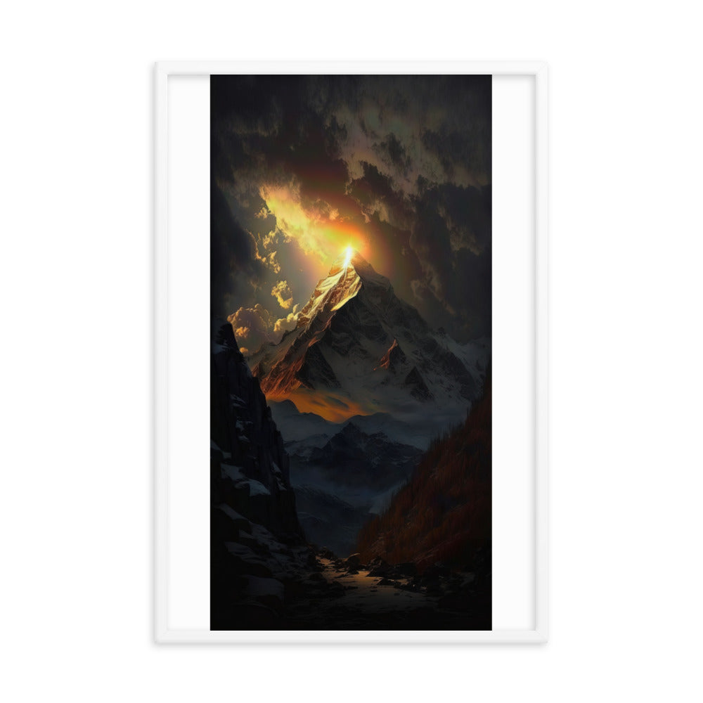 Himalaya Gebirge, Sonnenuntergang - Landschaft - Premium Poster mit Rahmen berge xxx 61 x 91.4 cm