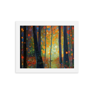 Wald voller Bäume - Herbstliche Stimmung - Malerei - Premium Poster mit Rahmen camping xxx 20.3 x 25.4 cm