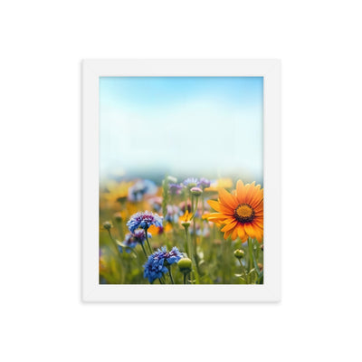 Foto von Blumen im Sonnenschein - Nahaufnahme - Premium Poster mit Rahmen camping xxx 20.3 x 25.4 cm