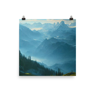 Gebirge, Wald und Bach - Poster berge xxx 25.4 x 25.4 cm