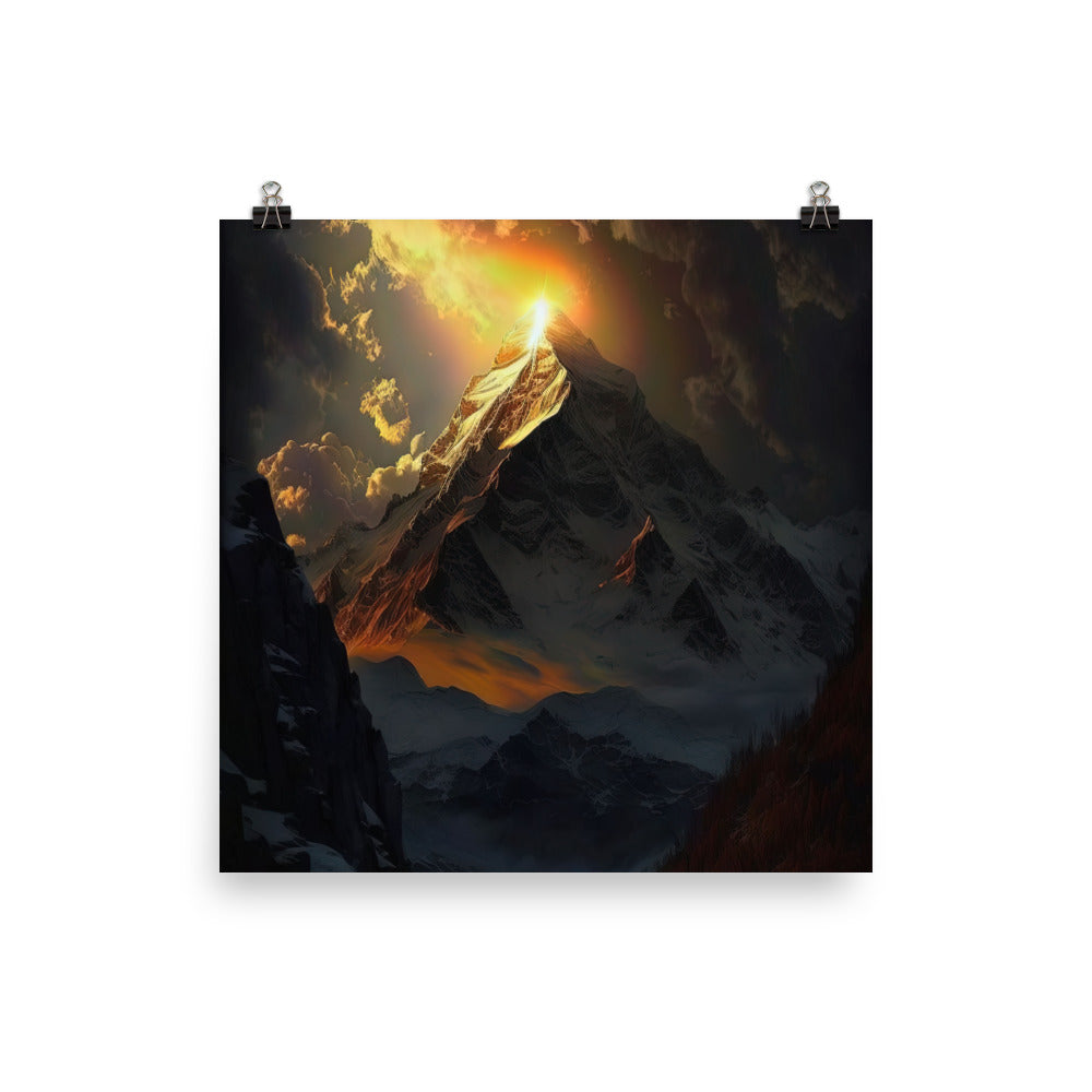 Himalaya Gebirge, Sonnenuntergang - Landschaft - Poster berge xxx 25.4 x 25.4 cm