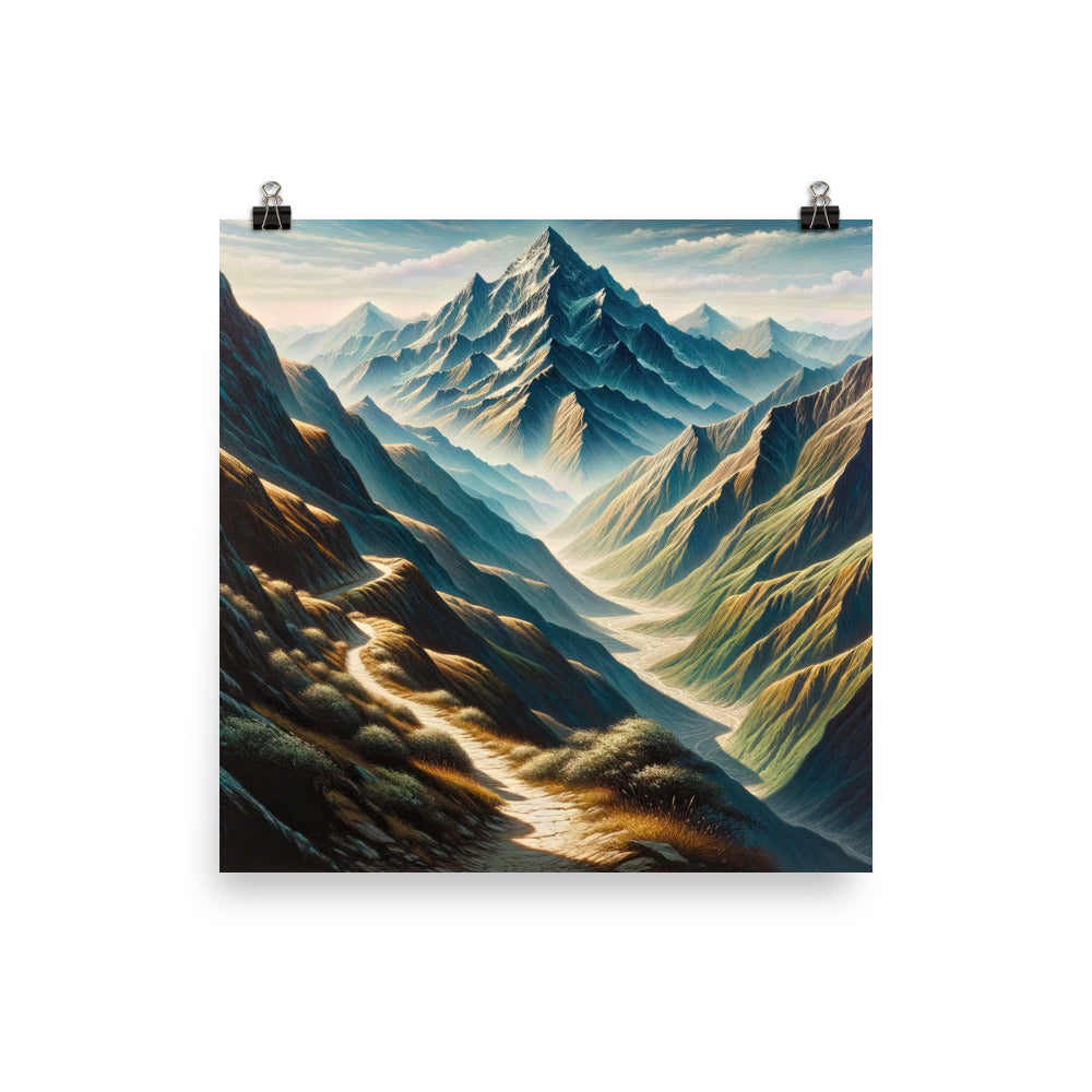 Berglandschaft: Acrylgemälde mit hervorgehobenem Pfad - Poster berge xxx yyy zzz 25.4 x 25.4 cm