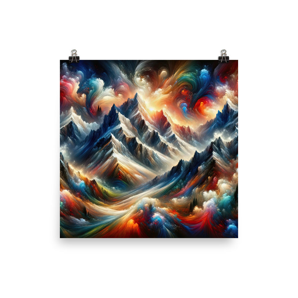 Expressionistische Alpen, Berge: Gemälde mit Farbexplosion - Poster berge xxx yyy zzz 25.4 x 25.4 cm