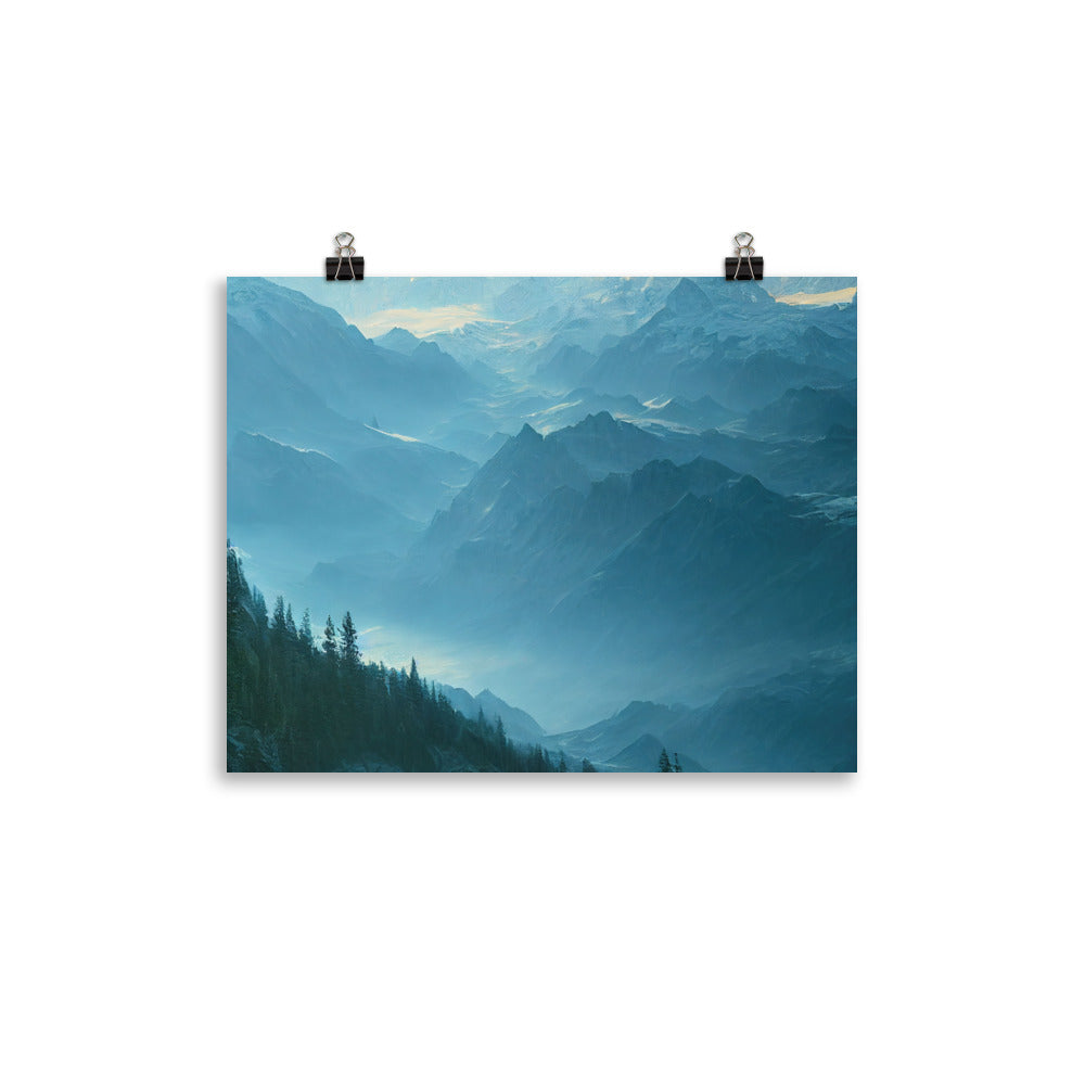 Gebirge, Wald und Bach - Poster berge xxx 27.9 x 35.6 cm
