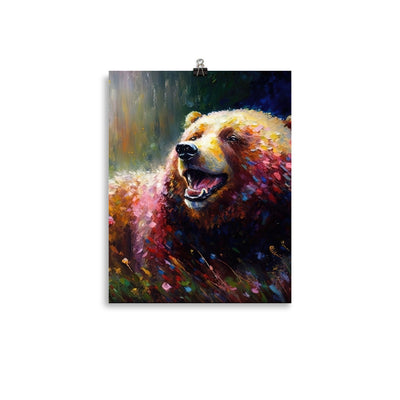 Süßer Bär - Ölmalerei - Poster camping xxx 27.9 x 35.6 cm