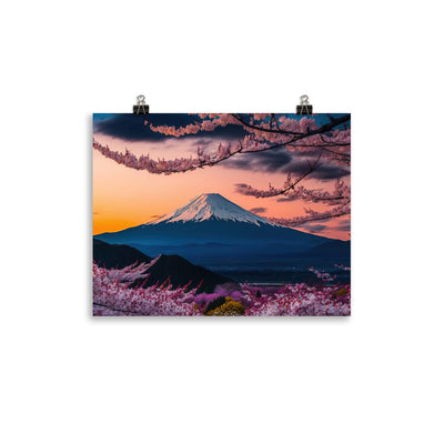 Berg - Pinke Bäume und Blumen - Poster berge xxx 27.9 x 35.6 cm