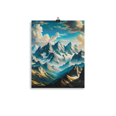 Ein Gemälde von Bergen, das eine epische Atmosphäre ausstrahlt. Kunst der Frührenaissance - Poster berge xxx yyy zzz 27.9 x 35.6 cm