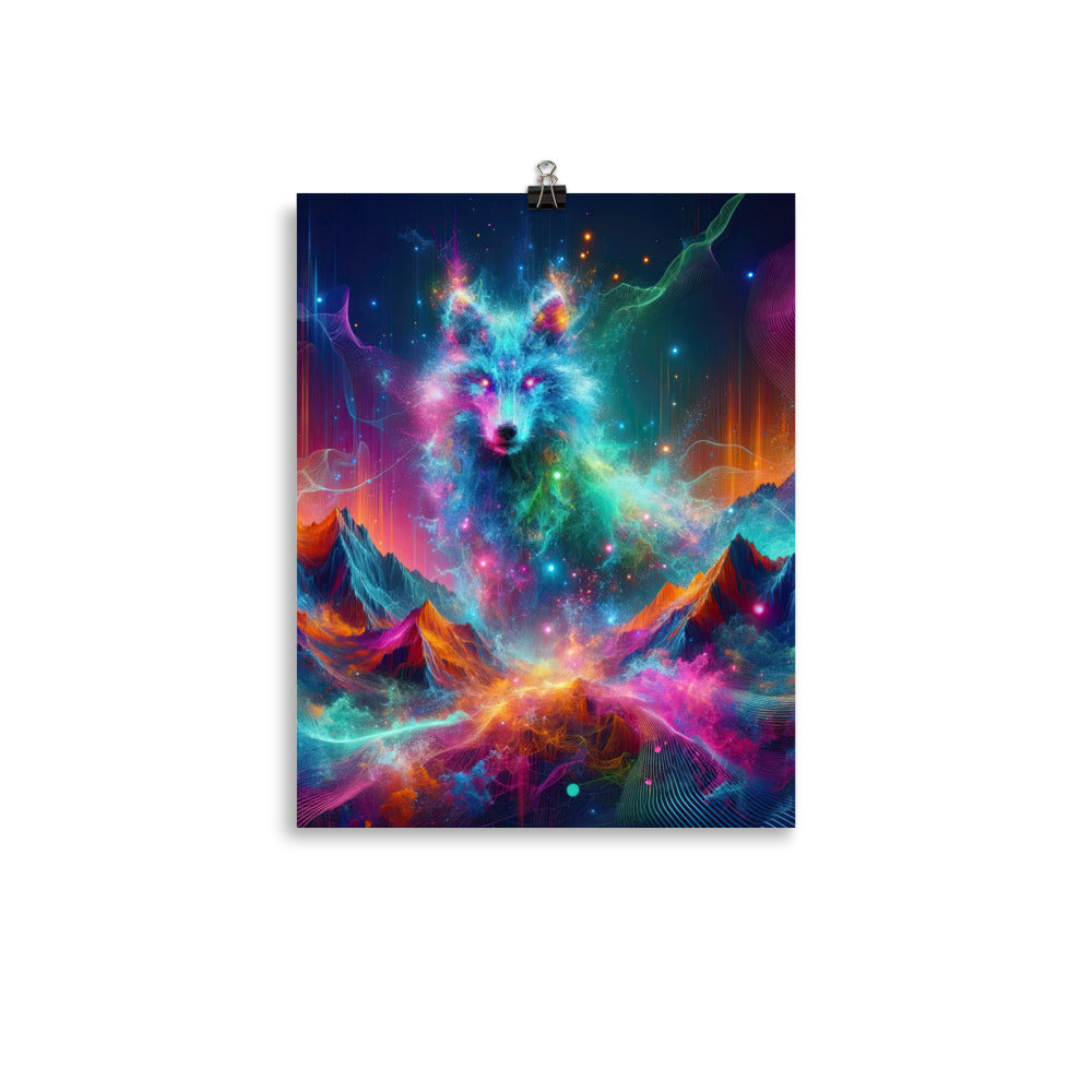Alpen und Wolf: Lebendige Farben und schimmernde Lichtpartikel (AN) - Poster xxx yyy zzz 27.9 x 35.6 cm