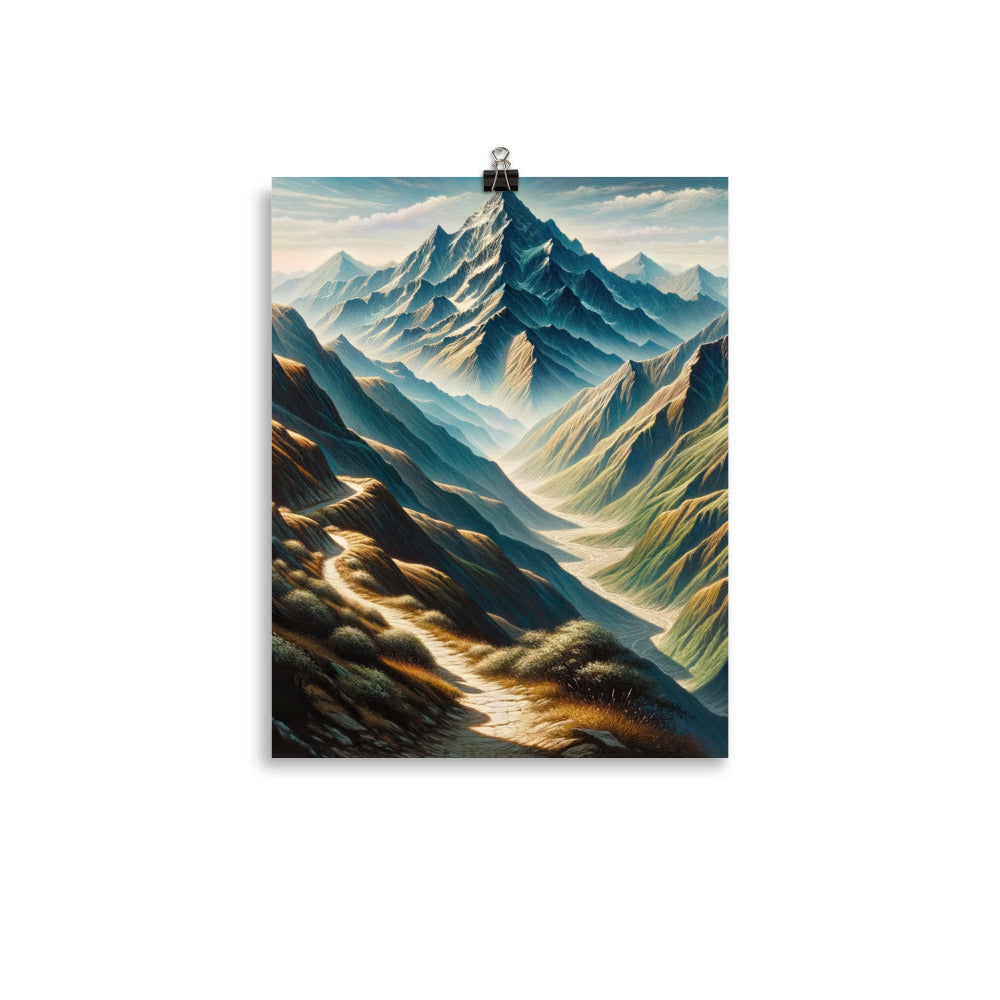 Berglandschaft: Acrylgemälde mit hervorgehobenem Pfad - Poster berge xxx yyy zzz 27.9 x 35.6 cm