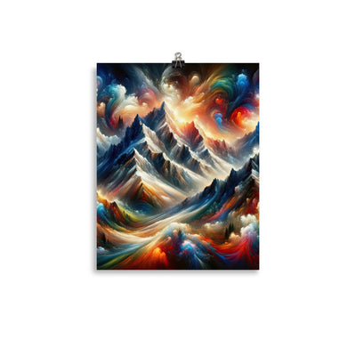 Expressionistische Alpen, Berge: Gemälde mit Farbexplosion - Poster berge xxx yyy zzz 27.9 x 35.6 cm