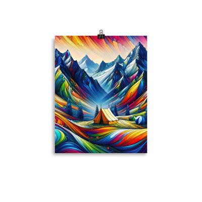Surreale Alpen in abstrakten Farben, dynamische Formen der Landschaft - Poster camping xxx yyy zzz 27.9 x 35.6 cm