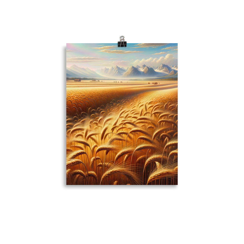Ölgemälde eines bayerischen Weizenfeldes, endlose goldene Halme (TR) - Poster xxx yyy zzz 27.9 x 35.6 cm