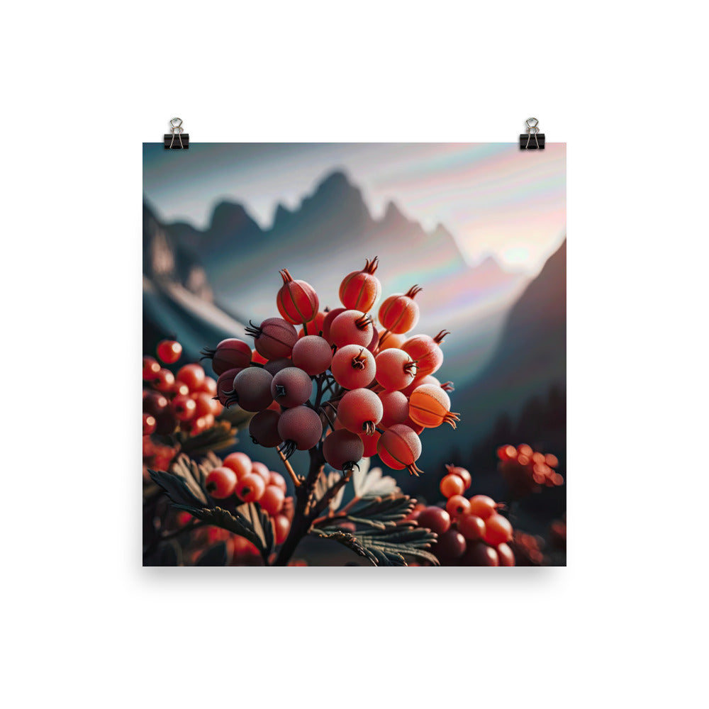 Foto einer Gruppe von Alpenbeeren mit kräftigen Farben und detaillierten Texturen - Poster berge xxx yyy zzz 30.5 x 30.5 cm