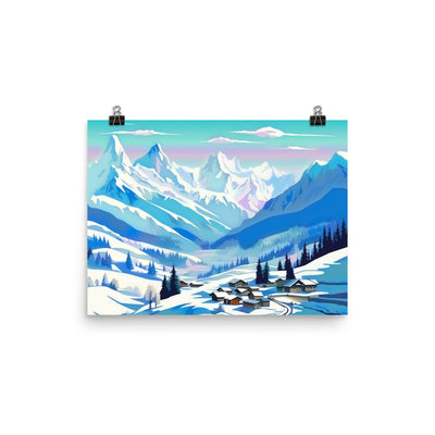 Berge und Schnee - Landschaft - Poster ski xxx 30.5 x 40.6 cm