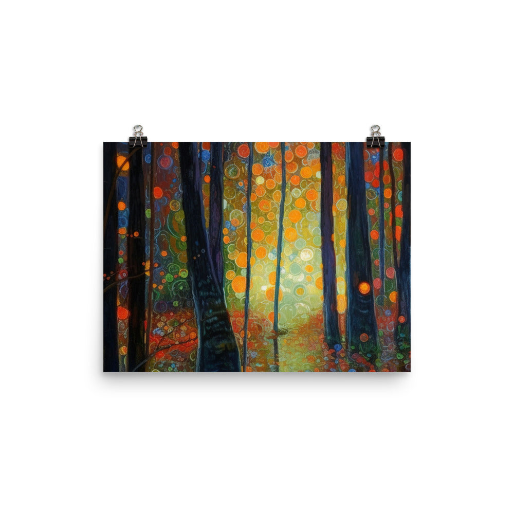 Wald voller Bäume - Herbstliche Stimmung - Malerei - Poster camping xxx 30.5 x 40.6 cm