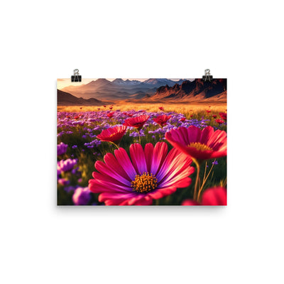 Wünderschöne Blumen und Berge im Hintergrund - Poster berge xxx 30.5 x 40.6 cm