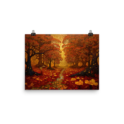 Wald im Herbst und kleiner Bach - Poster camping xxx 30.5 x 40.6 cm