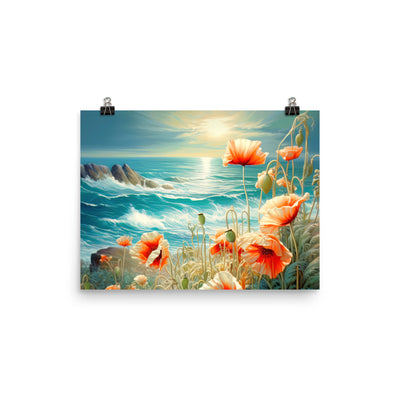 Blumen, Meer und Sonne - Malerei - Poster camping xxx 30.5 x 40.6 cm