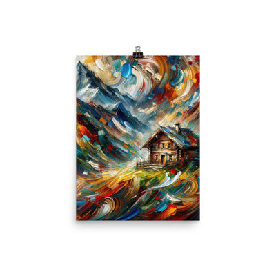 Expressionistisches Farbchaos der Alpen und Schönheit der Berge - Abstrakt - Poster berge xxx yyy zzz 30.5 x 40.6 cm