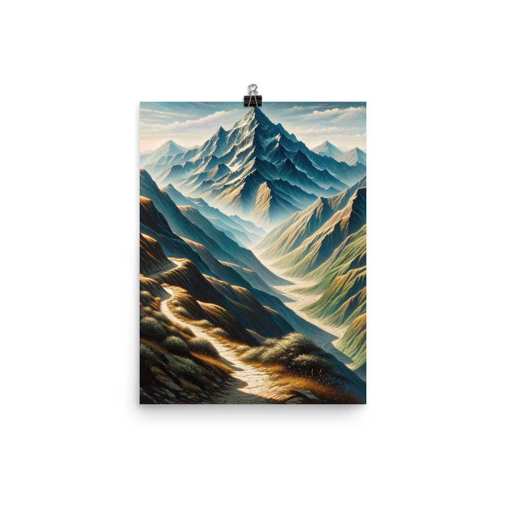 Berglandschaft: Acrylgemälde mit hervorgehobenem Pfad - Poster berge xxx yyy zzz 30.5 x 40.6 cm