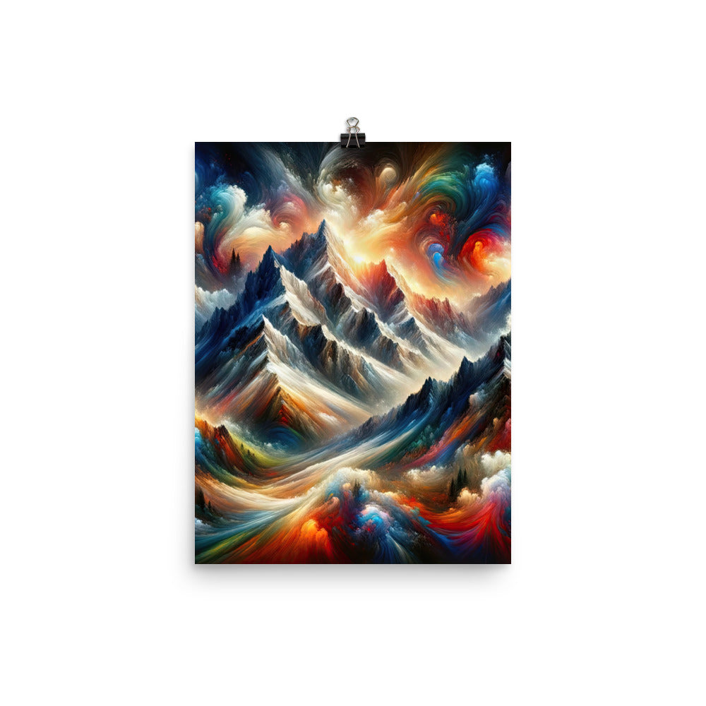 Expressionistische Alpen, Berge: Gemälde mit Farbexplosion - Poster berge xxx yyy zzz 30.5 x 40.6 cm