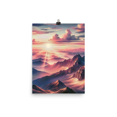 Schöne Berge bei Sonnenaufgang: Malerei in Pastelltönen - Poster berge xxx yyy zzz 30.5 x 40.6 cm