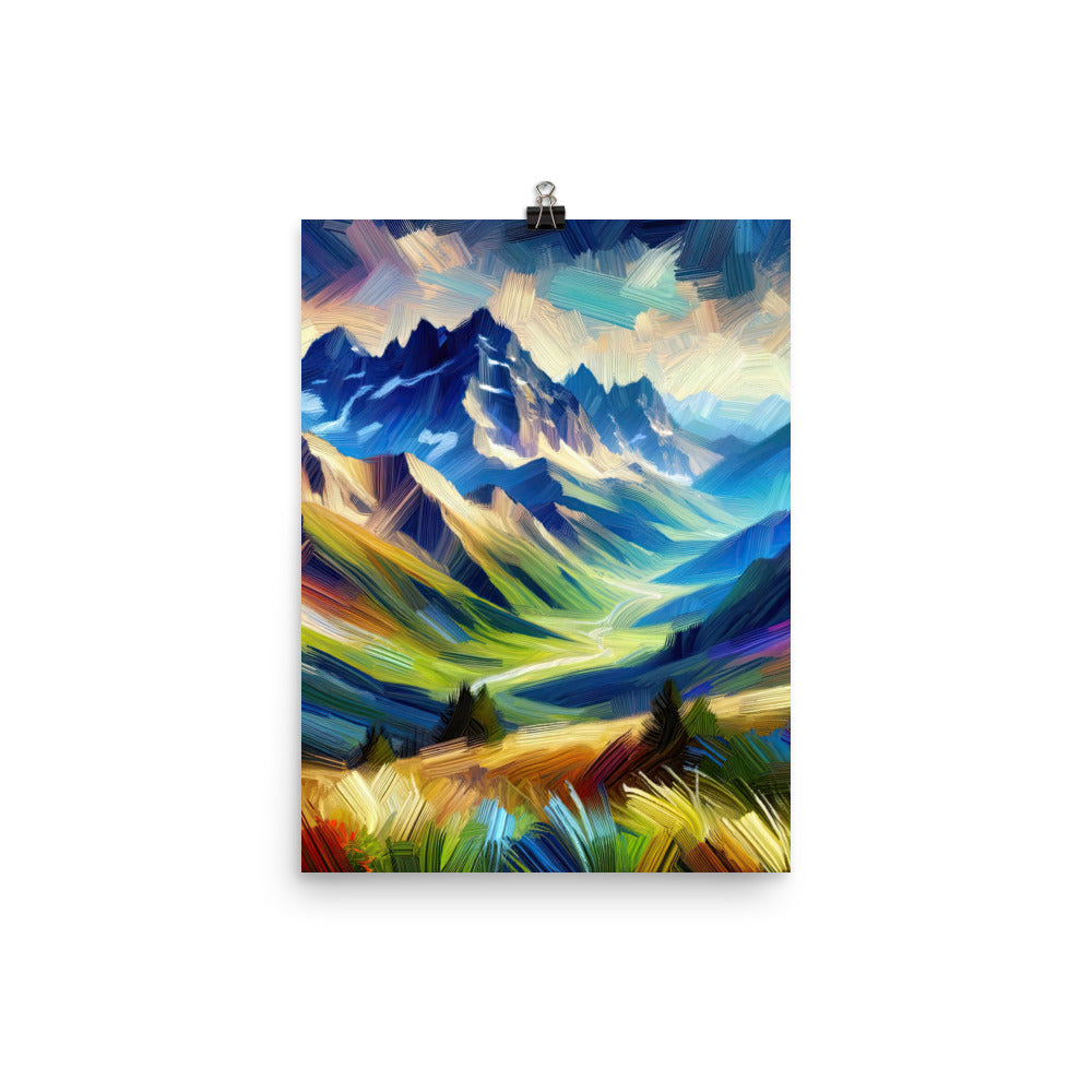 Impressionistische Alpen, lebendige Farbtupfer und Lichteffekte - Poster berge xxx yyy zzz 30.5 x 40.6 cm
