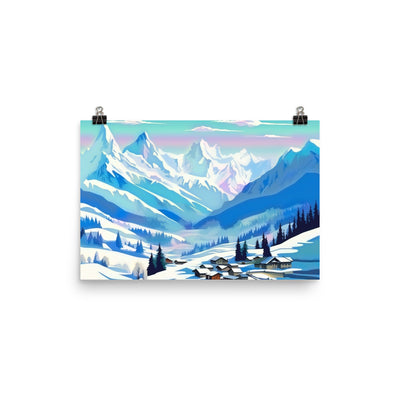 Berge und Schnee - Landschaft - Poster ski xxx 30.5 x 45.7 cm