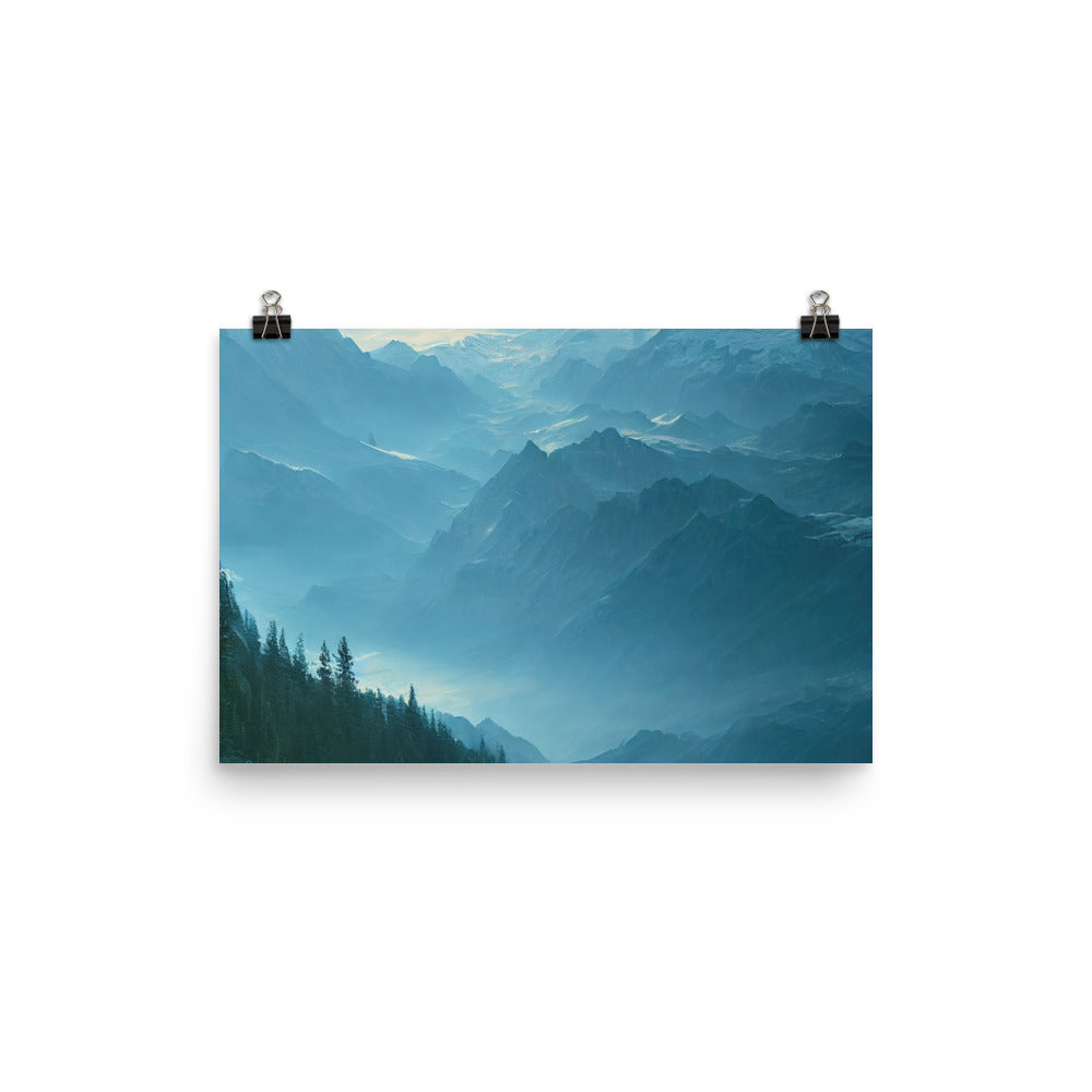 Gebirge, Wald und Bach - Poster berge xxx 30.5 x 45.7 cm