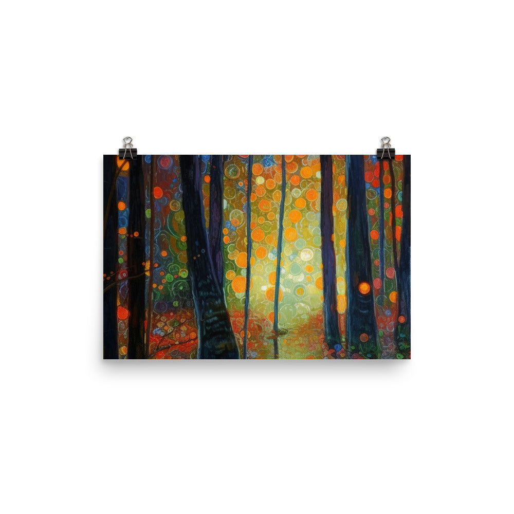 Wald voller Bäume - Herbstliche Stimmung - Malerei - Poster camping xxx 30.5 x 45.7 cm