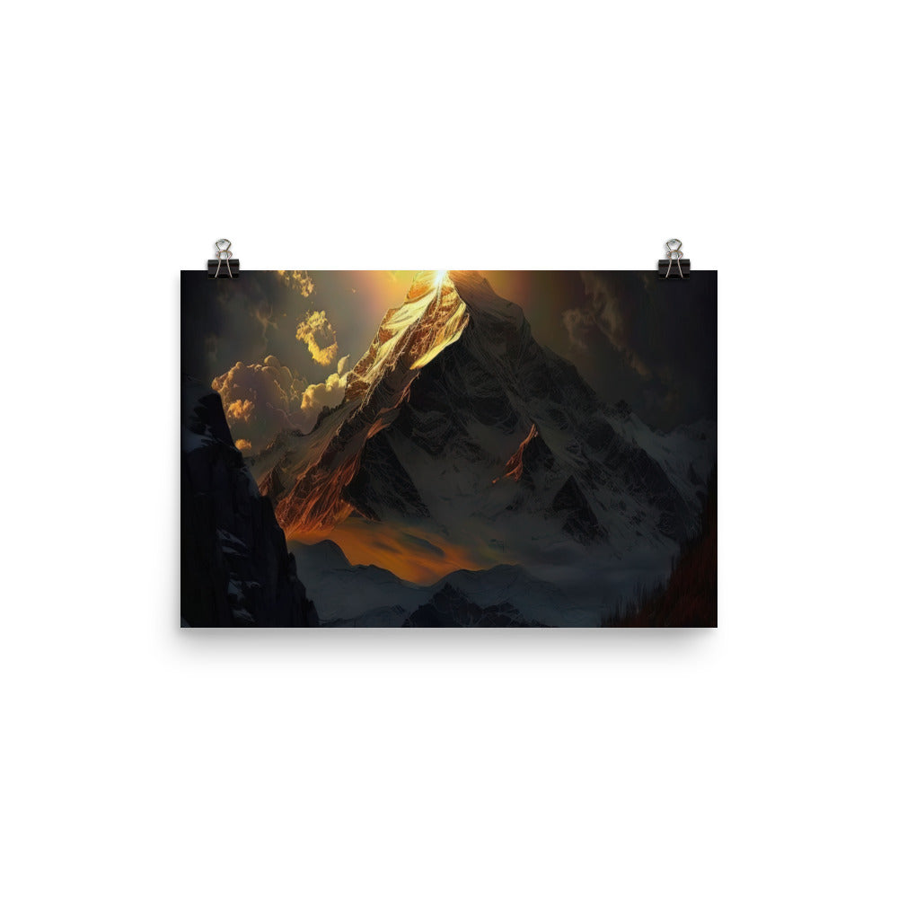 Himalaya Gebirge, Sonnenuntergang - Landschaft - Poster berge xxx 30.5 x 45.7 cm