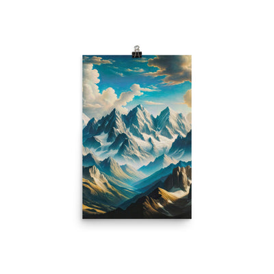 Ein Gemälde von Bergen, das eine epische Atmosphäre ausstrahlt. Kunst der Frührenaissance - Poster berge xxx yyy zzz 30.5 x 45.7 cm