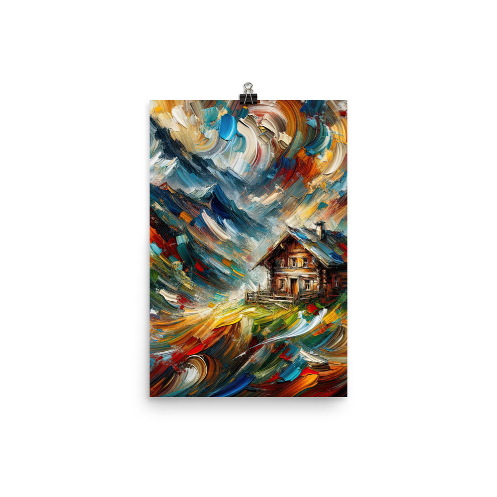 Expressionistisches Farbchaos der Alpen und Schönheit der Berge - Abstrakt - Poster berge xxx yyy zzz 30.5 x 45.7 cm