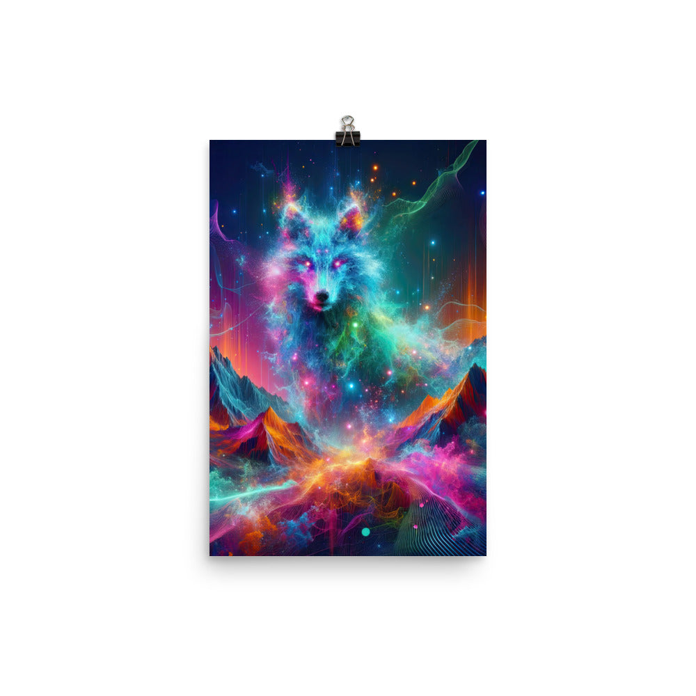 Alpen und Wolf: Lebendige Farben und schimmernde Lichtpartikel (AN) - Poster xxx yyy zzz 30.5 x 45.7 cm