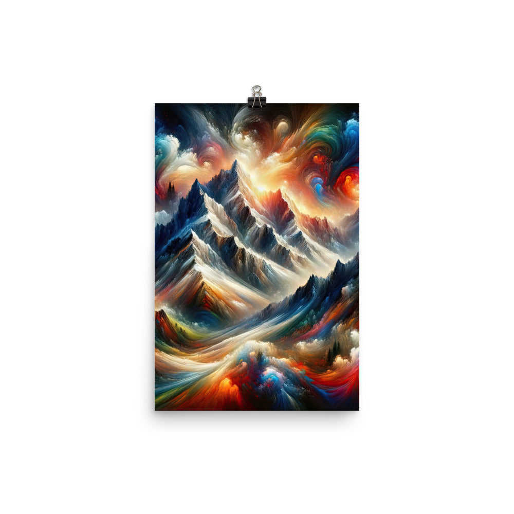 Expressionistische Alpen, Berge: Gemälde mit Farbexplosion - Poster berge xxx yyy zzz 30.5 x 45.7 cm