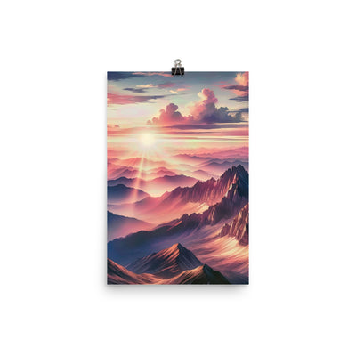 Schöne Berge bei Sonnenaufgang: Malerei in Pastelltönen - Poster berge xxx yyy zzz 30.5 x 45.7 cm