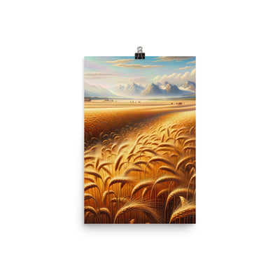 Ölgemälde eines bayerischen Weizenfeldes, endlose goldene Halme (TR) - Poster xxx yyy zzz 30.5 x 45.7 cm