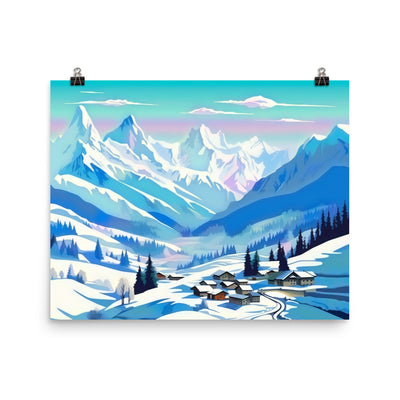Berge und Schnee - Landschaft - Poster ski xxx 40.6 x 50.8 cm